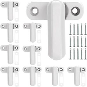 Raambeveiliging wit met schroeven - Aluminiumlegering - Metaal voor PVC deuren en ramen - 10 stuks