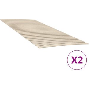 vidaXL - Lattenbodems - 2 - st - met - 48 - latten - 100x200 - cm