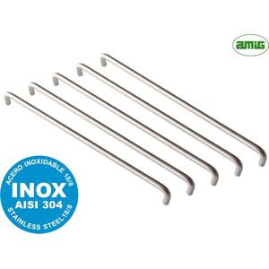 AMIG Luxe Handgreep Meubelgreep – 320mm – Ø10mm - 5 stuks - massief RVS AISI 304