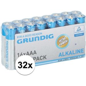 32x Grundig AAA batterijen alkaline 1.5 volt - Voordeelpak