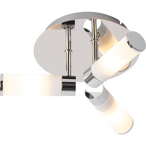 QAZQA bath - Moderne Plafondlamp - 3 lichts - Ø 28.5 cm - Chroom - Buitenverlichting