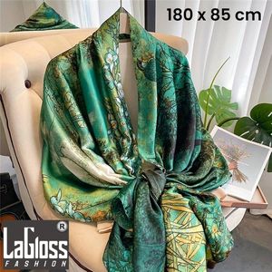 LaGloss® Luxe XL Bohemian Groene Sjaal Vogels - Winddicht & Zonbeschermend - Dieren - Groen Kleurblok - 180 x 85 cm %%