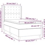 vidaXL - Boxspring - met - matras - kunstleer - cappuccinokleurig - 90x200 - cm