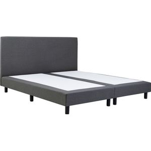 Maxi Cisano Boxspring 160x200 cm - Gestoffeerde Boxspring zonder Matras - Antraciet - Tweepersoonsbed