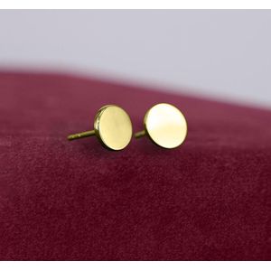 Ponytail & Co® Oorstekers Mini munt Graveren - Dames - Staal goudverguld - 7 mm