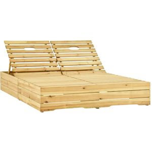 vidaXL Ligbed tweepersoons met kussens geïmpregneerd grenenhout - Zonnestoel - Zonnestoelen - Zonnebed - Zonnebedden