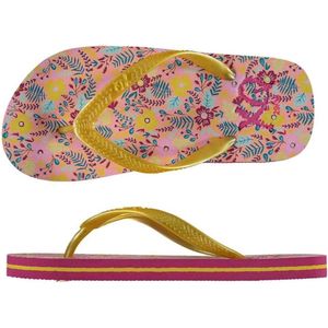 Xq Footwear Teenslippers Meisjes Roze/geel Maat 29-30