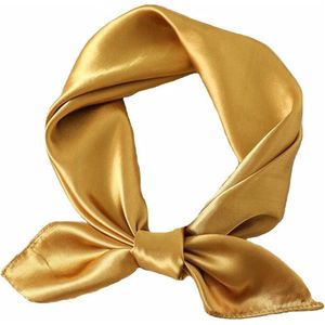 Satijnen Bandana / Zakdoek Goud | Polyester - Satijnlook  | 60 x 60 cm | Fashion Favorite