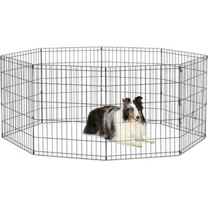 Zavira® Hondenren - Bench - Puppy - 157L x 157B x 76H centimeter - Zwart