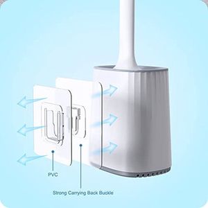 3-in-1 Flexibele Siliconen Toiletborstel - Grondige Diepe Reiniging, Antiaanbak Borstelharen - Hygiënische Toiletreiniging - Set van 2