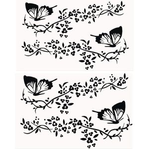 4 stuks vlinder auto sticker set - vlinders kussen bloemen - waterdichte sticker vrouwen - auto stickers voor auto vrachtwagen SUV .