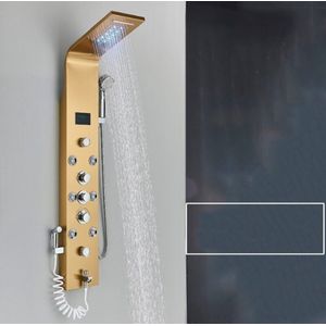 Calodi® Massage Douchepaneel Goud - Regendouche - Douche Waterval - Jets - Met Douchekop - Handdouche & Thermostaatkraan - Roestvrij Staal
