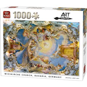 King Puzzel 1000 Stukjes (68 x 49 cm) - Wieskirche Duitsland - Legpuzzel Art Collection