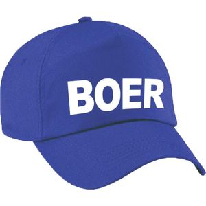 Boer verkleed pet blauw voor jongens - boeren baseball cap - carnaval verkleedaccessoire voor kostuum
