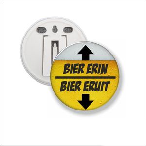 Button Met Clip 58 MM - Bier Erin Bier Eruit