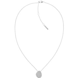 Calvin Klein CJ35000223 Dames Ketting - Collier - Sieraad - Ketting met hanger - Fantasie - Staal - Zilver - Anker - 10 mm breed - 50 cm lang