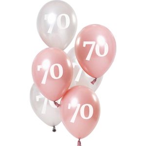 Folat - Ballonnen Glossy Pink 70 Jaar (6 stuks)