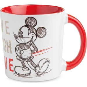 Disney Egan Mok Mickey Mouse Live Laugh Love Rood 9,5 cm