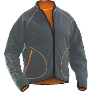 Jobman 5192 Fleece Jacket Reversible 65519274 - Grijs/Oranje - L