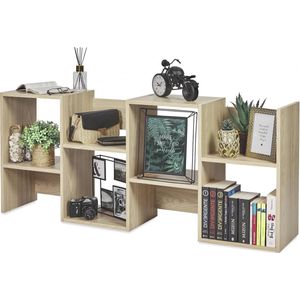 boekenplank, kunstzinnige moderne boekenkast, boekenrek, opbergrek planken boekenhouder organizer voor boeken : 59.5 x 29 x 142 cm ,Light Brown