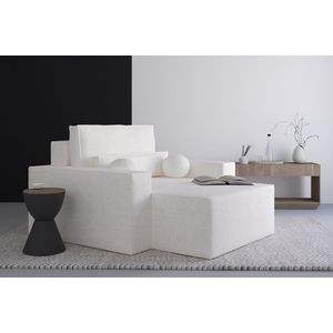 Denver chaise longue van bouclé Elegante en comfortabele chaise longue voor je woonkamer, chaise longue, chaise longue in bouclé - Hoogwaardige materialen, modern design en ultiem comfort - Wit (Anthology 1)
