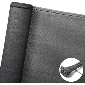 Kamyra® Balkon Windscherm & Zonnescherm 2-in-1 - Weerbestendig & Scheurvast - Scherm, Schutting, Privacy - 1.5x25 m - Antraciet