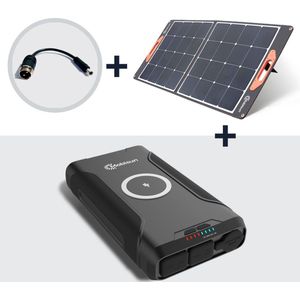 100W zonnepaneel + 72.000mAh / 266Wh / 150W Outdoor Powerbank Bundel Mobisun