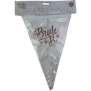 Bride To Be Vlaggenlijn - 4 Meter - Wit - Bruidspaar - Bride - Man - Vrouw - Trouwen - Decoratie - Slinger - Vrijgezellenfeest - Bachelorette