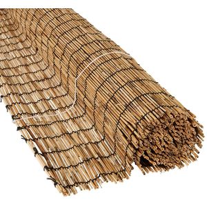 Rieten rolgordijn 90 x 250 cm - inclusief ophangsysteem - rolgordijn voor binnen en buiten - goedkoop rolgordijn veranda - gordijn tuinhuis - lichte naturelkleur