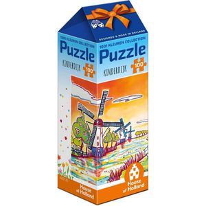 1001Kleuren Puzzel - Kinderdijk, 100stukjes, Hollands Mooiste