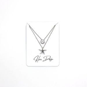 Hare Design Zilveren Collier met Stervormige Zirkonia Hanger - Natuursteen - Luxe Sieraden - Accessories - Liefdes Sieraden - Love Ketting - Dames Ketting - Valentijnsdag - Geschenk - Moedersdag