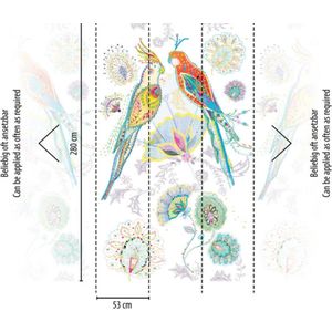 SPEELSE VOGELS EN BLOEMEN FOTOBEHANG | Herhaalbaar Patroon - 1,59 x 2,80 meter - A.S. Création House of Turnowsky