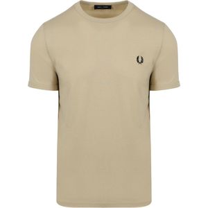 Fred Perry - T-Shirt Ringer M3519 Beige V54 - Heren - Maat XXL - Modern-fit