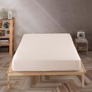 Jersey hoeslaken 160 x 200 cm beige - 100% katoenen hoeslaken voor matras van 160 x 200 tot 35 cm hoogte beige dekbedovertrek 160x200