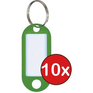 Sleutellabels Sleutelhanger Bagagelabel Sleutellabel Gekleurde Naamlabels Label - Groen - 10 PACK