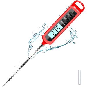 Barbecuethermometer Vleesthermometer Instant keukenthermometer in 3 seconden, IPX6 digitale voedselthermometers met lange sonde voor vlees BBQ Voedselvloeistoffen Olie Water
