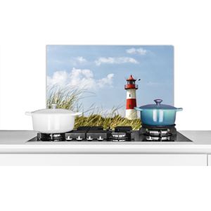 Spatscherm keuken 70x50 cm - Kookplaat achterwand Zee - Vuurtoren - Duitsland - Muurbeschermer - Spatwand fornuis - Hoogwaardig aluminium