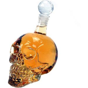 MikaMax Skull Bottle - Whiskey karaf - Decanteer Karaf - Schedel - Karaf - 1 Liter - Glas