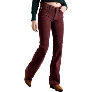Superdry Mid Rise Slim Cord Flare Jeans Rood 30 / 31 Vrouw