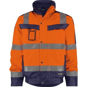 DASSY® Lima Hogezichtbaarheidswinterjas - maat XL - FLUO-ORANJE/MARINEBLAUW