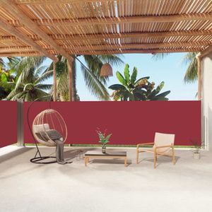 The Living Store Zijluifel - Grote - verstelbare luifel voor tuin - terras - balkon - Rood - 160 x (0 - 1000) cm - UV-bestendig polyester