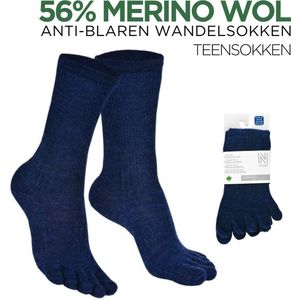 Norfolk - 56% Merino wol Teensokken - Antiblaren - Temperatuurregulatie - Wandelsokken - Sokken Heren - Maat 43-46 - Blauw - Bruges