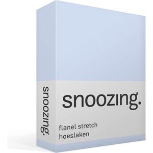 Snoozing stretch flanel hoeslaken - Extra breed - Hemel