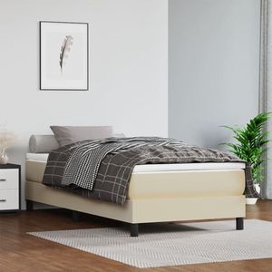 vidaXL - Bedframe - kunstleer - crèmekleurig - 90x190 - cm
