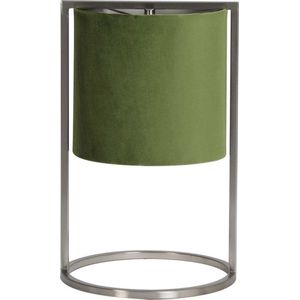 LM-Collection Ogden Tafellamp - Ø22x35cm - E27 - Groen - Metaal/Velours - tafellamp slaapkamer, tafellamp industrieel, tafellampen woonkamer, tafellamp zwart, tafel lamp, tafellamp slaapkamer industrieel, tafellampje