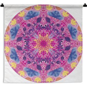 Wandkleed Mandala's - Mandala kleurrijk Wandkleed katoen 180x180 cm - Wandtapijt met foto