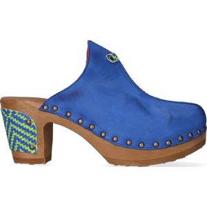 Jan Jansen Woodpecker Dames Clogs Blue Venere | Blauw | Nubuck | Maat 42 | JJ13NB.bluve