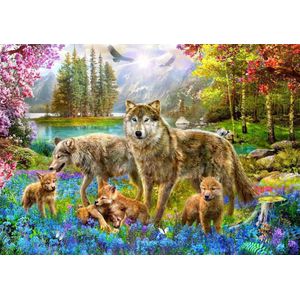 Bluebird Puzzle - Spring Wolf Family - Legpuzzel 1500 stukjes