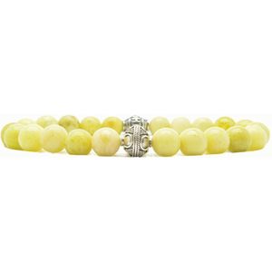 Beaddhism - Armband - Matt Lemon - Zilver - Yin - 8 mm - 21 cm