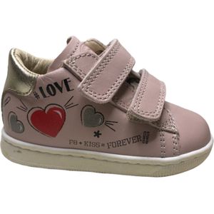 Falcotto Mt 23 velcro's hartjes lederen sneakers Janot roze